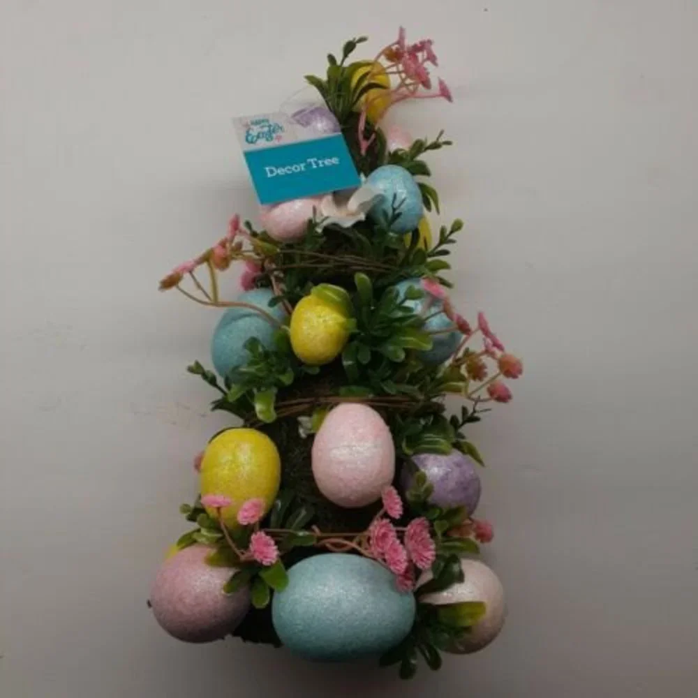 Pastel Glitter Easter Egg Topiary Tree 12